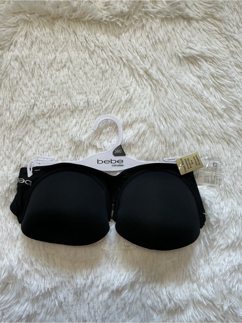 bebe Black Convertible Strapless Push-Up Bra